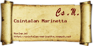 Csintalan Marinetta névjegykártya